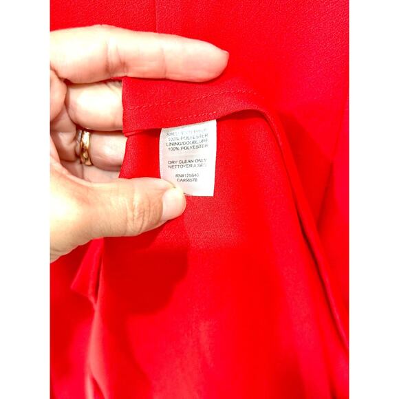 INTERMIX Gabrielle Sleeveless Scoop Neck Ruffle Hem Jumpsuit Red Women's 0 - Picture 6 of 6